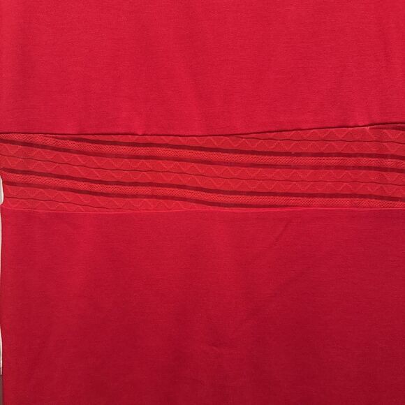 Bebe Red Striped Sheer Bodycon Longsleeve Dress Size L SALT1099 NWT - Picture 2 of 10